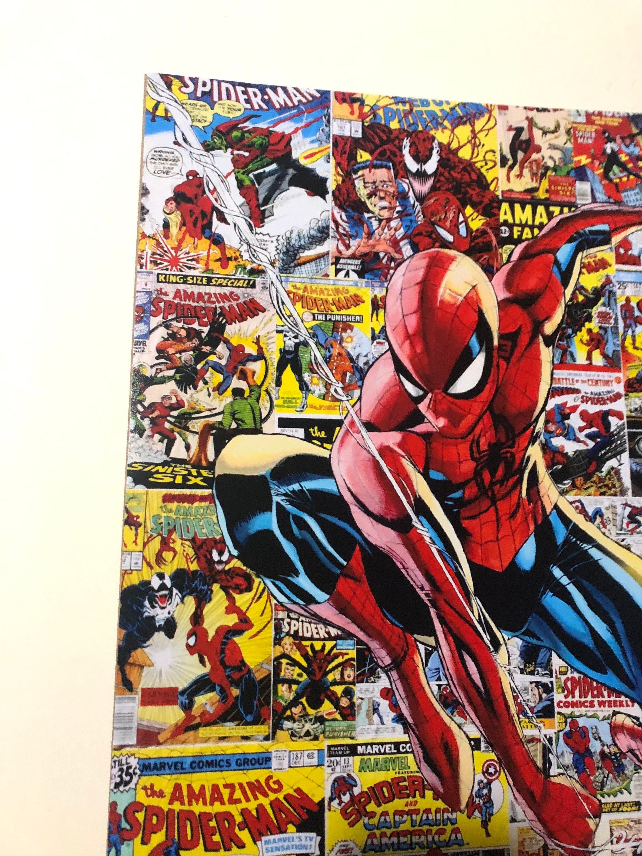 Spider-Man Comic Book Artwork Collage Portrait Tribute Fine Art
