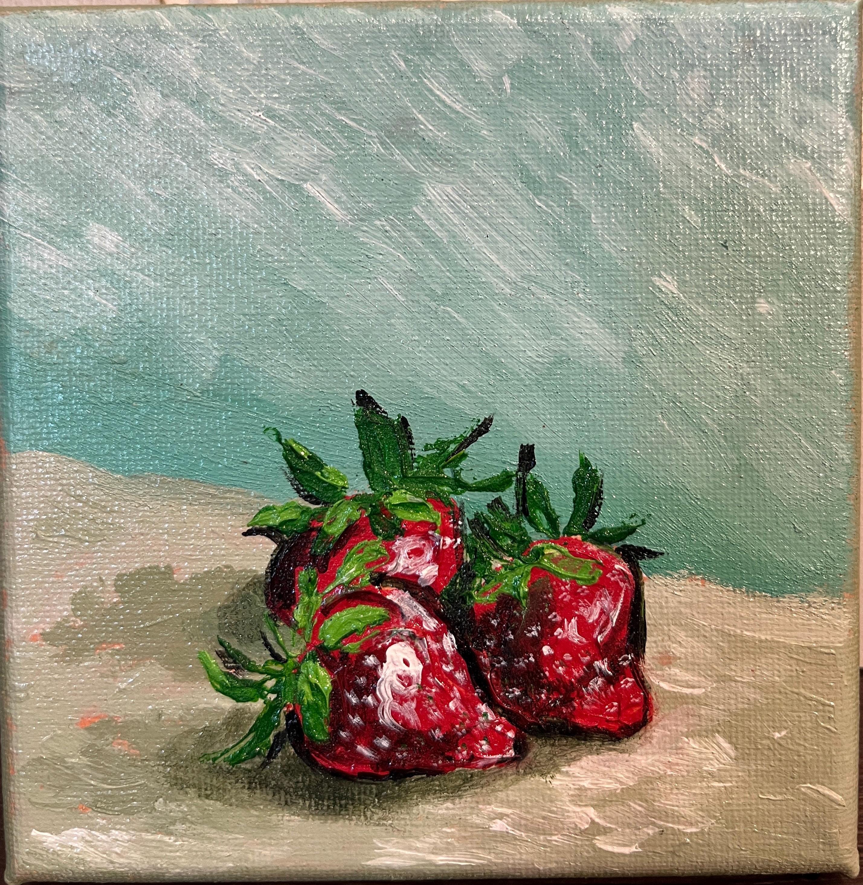 値下げ交渉あり。超美品！１点物の原画　苺（いちご）アクリル画　絵画 il_fullxfull.6226371670_5p7y.jpg