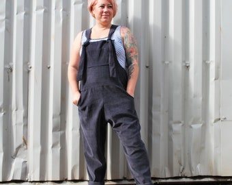 plus size linen dungarees uk