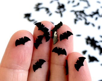 Bat Sequins black PVC mini Bats for Halloween nail art decoration 4mm x 8mm