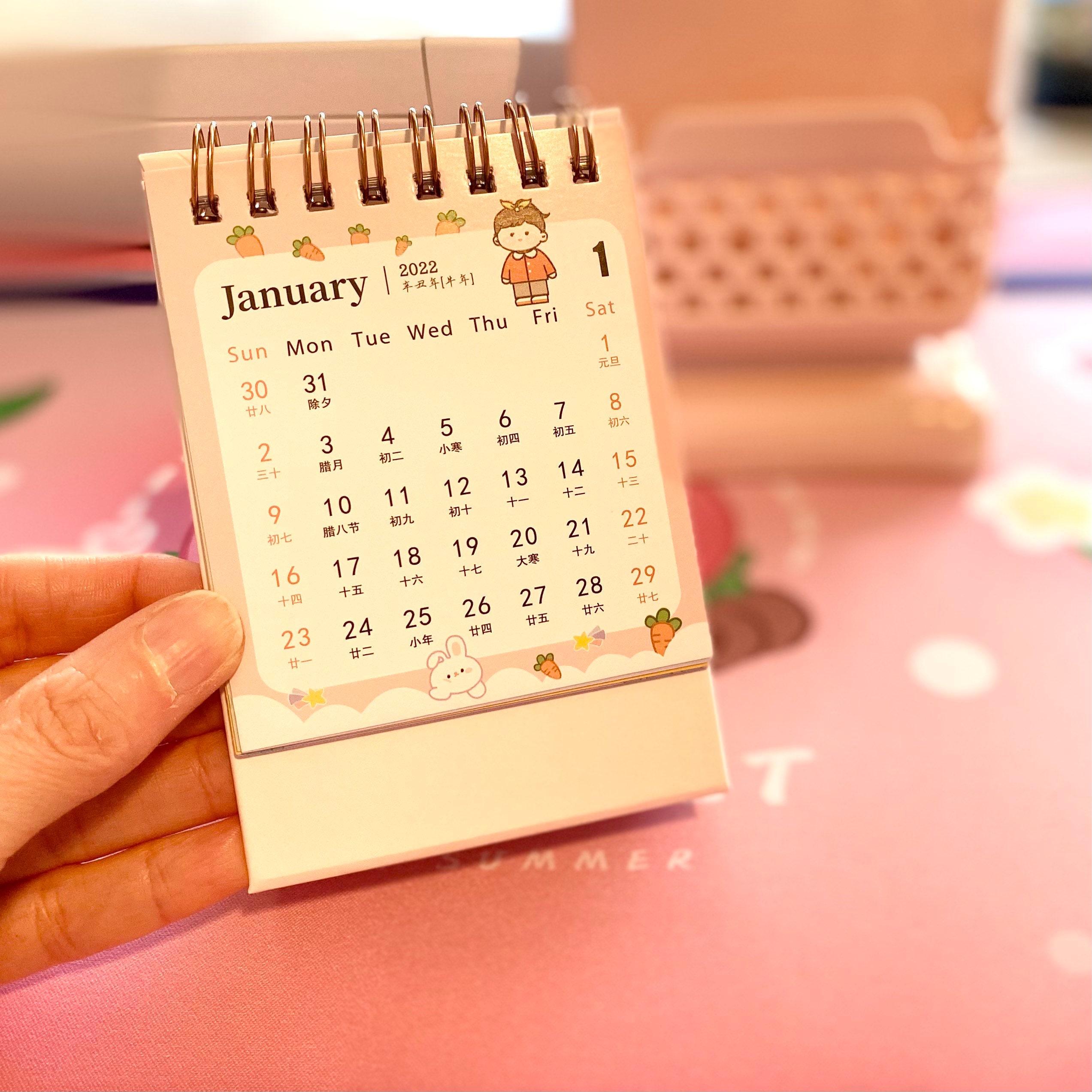 Cute Desktop Calendar 2022 Mini Kawaii Daily Weekly Scheduler Etsy UK