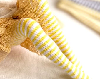 Doll socks Yellow Stripy doll socks white striped BJD socks Knee high Striped Doll stockings