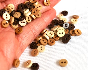 Mini buttons 7mm tiny buttons neutral colour buttons Mini doll clothes buttons