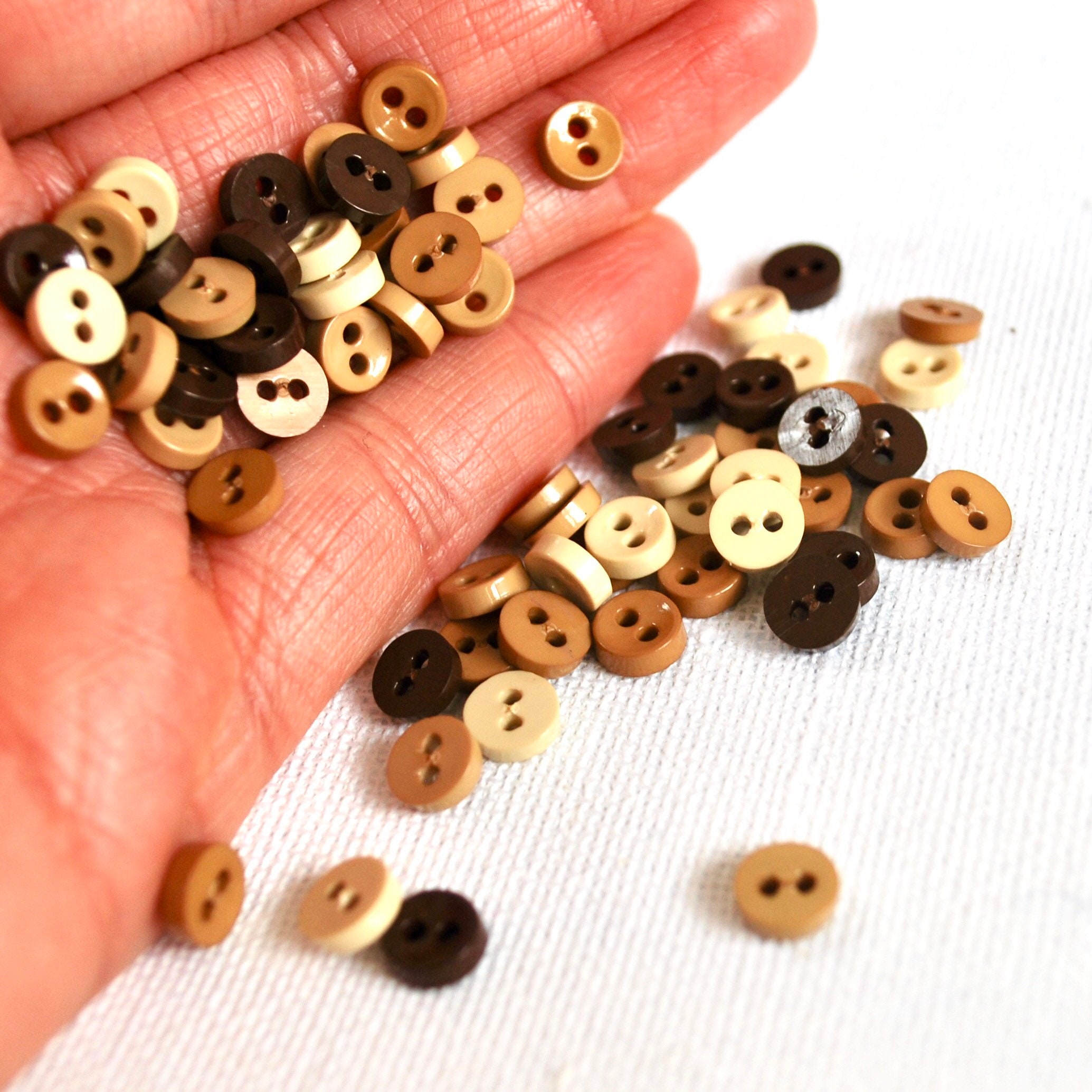 12mm Wooden Buttons, Saddle Brown Buttons, Espresso Brown Buttons, Small  Wooden Buttons, Dark Brown Buttons 