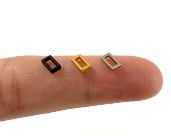 Tiny rectangle buckles 4mm Doll Metal Miniature buckles tri-glide slider