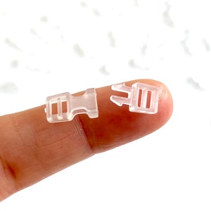 Clear Doll buckles 6mm Mini Clear plastic release buckle Tiny dolls belt buckle