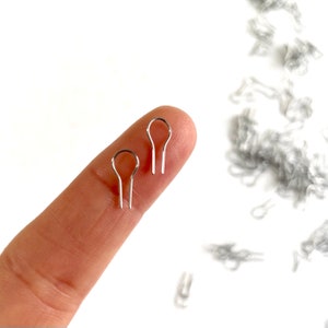 Tiny Silver Clay Hooks High temp Heat resistant Tungsten wire Ornament firing hook 10mm x 4mm heat to 1350’C