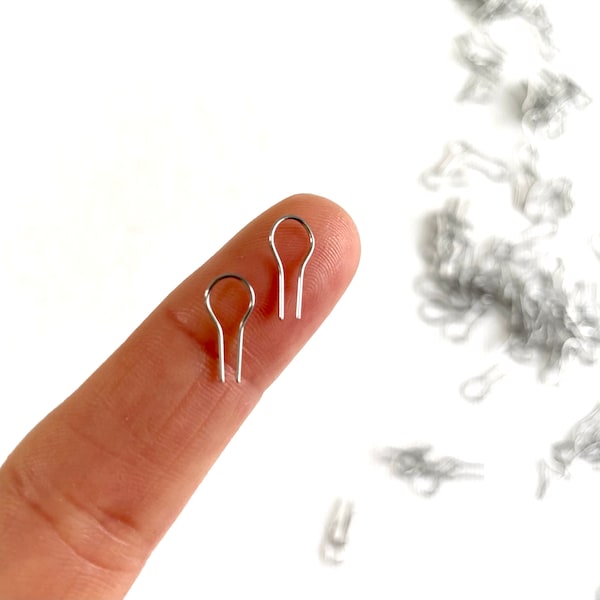 Tiny Silver Clay Hooks High temp Heat resistant Tungsten wire Ornament firing hook 10mm x 4mm