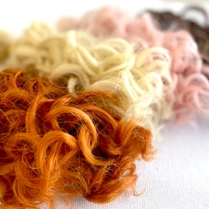Curly hair wig wefts for BJD hair extensions 15 x 100cm Heat resistant