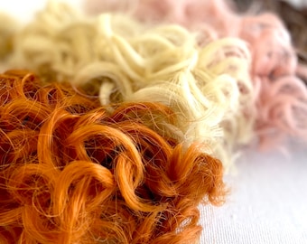 Curly hair wig wefts for BJD hair extensions 15 x 100cm Heat resistant