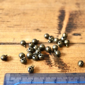 Mini craft bells 5mm Bronze charm Tiny metal bells craft Mini decor