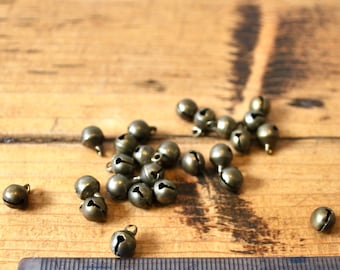 Mini craft bells 5mm Bronze charm Tiny metal bells craft Mini decor