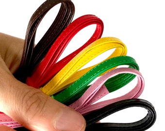 Doll Clothes Leather strap 3mm and  5mm Faux leather cord Machine sewing thread 5mm doll belt Pre cut 18”