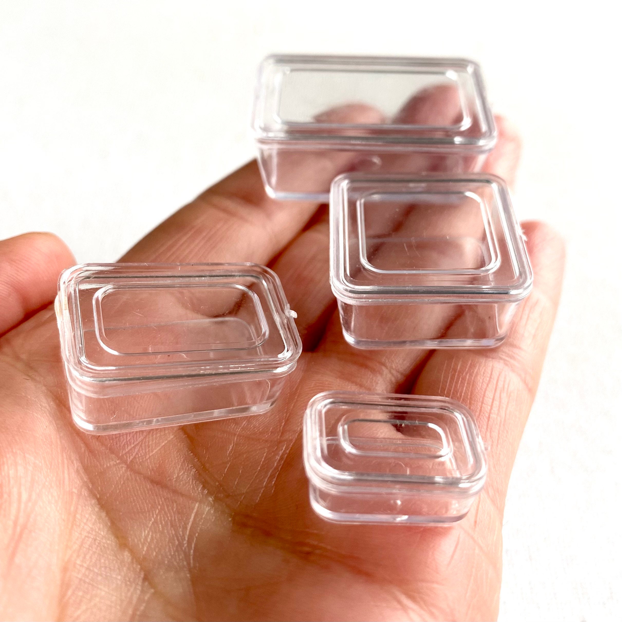 Miniature Storage Containers 4 Clear Plastic Mini Storage Etsy