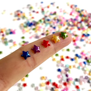 6 mm sterbedels Flatback ster kleine parel metallic kleuren Willekeurig assortiment VK-verkoper