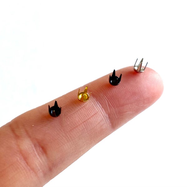 3mm Krallennieten Mini Craft Studs Rundkopfnieten für Puppenkleidung machen