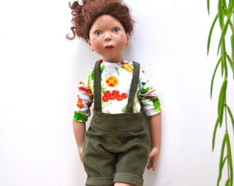 Dolls overalls shorts pattern 18” doll bib and braces PDF DIGITAL download dolls overalls Sasha doll outfit Zwergnase Junior American doll
