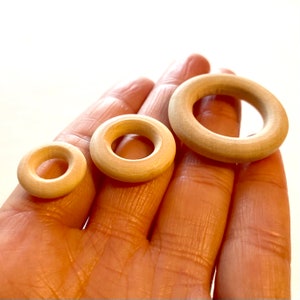 Wooden rings Unfinished solid wood 30mm 20mm 15mm Craft hoops