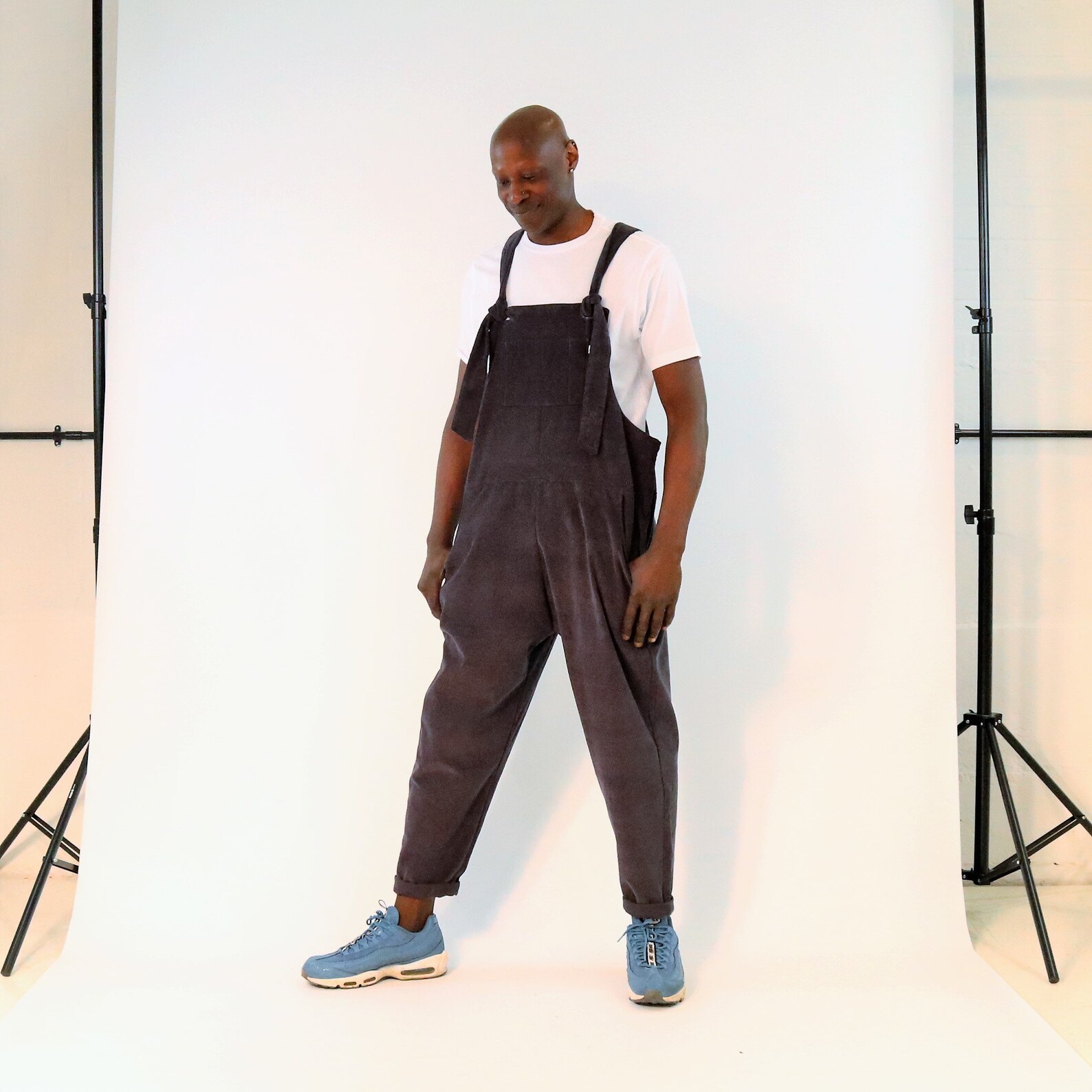 Grey mens Dungarees mens Overalls Charcoal cotton corduroy Etsy