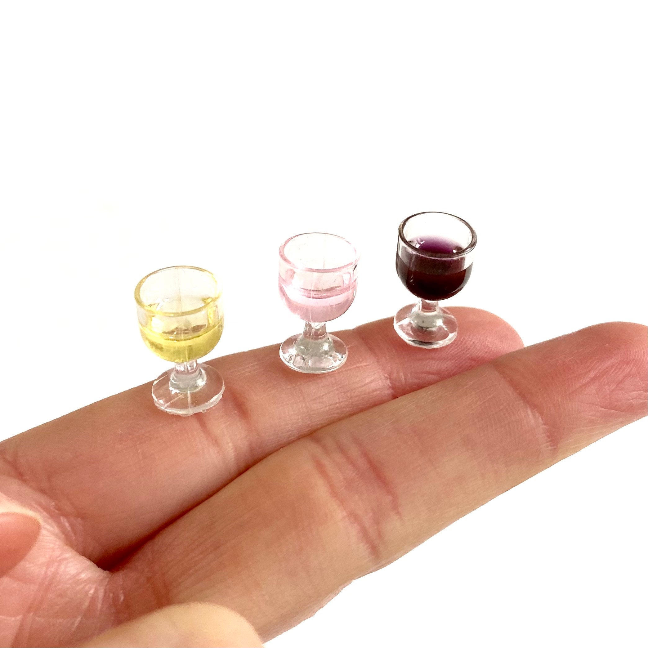 4Pcs 1:12 Dollhouse miniature goblet cup doll house kitchen wine glass cups EP 