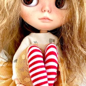 Doll socks Red Stripy doll socks BJD socks Knee high Striped Doll stockings