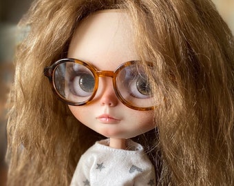 BJD doll glasses Dollhouse accessory Tortoiseshell round glasses Dolls photo prop sunglasses