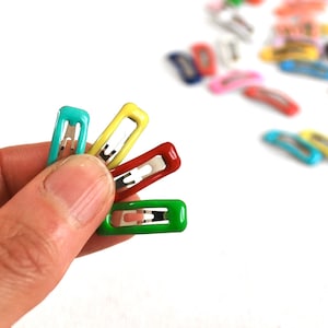 Doll hair clips 20mm tiny rectangle hair grips Random colour BJD hair accessories