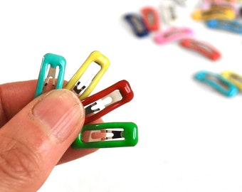 Doll hair clips 20mm tiny rectangle hair grips Random colour BJD hair accessories