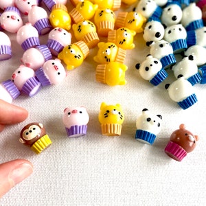 Słodkie zwierzątka, babeczki, zawieszki, pudełko Bento, figurki zwierząt Kawaii, kot, panda, miś, świnka, małpka, malutkie pomysły na prezenty