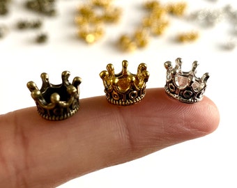 Miniature Doll Crown Metal crown charms  Dollhouse Miniature 7mm x 10mm UK dolls