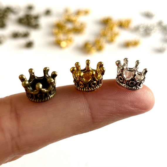 Miniature Doll Crown Metal crown charms  Dollhouse Miniature 7mm x 10mm UK Princess girls dolls tiara gift
