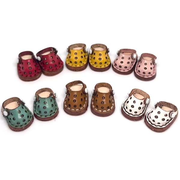 Tiny doll shoes leather doll sandals for dolls OB11 doll shoes 1/12 shoes