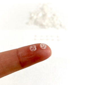 透明スナップボタン 4mm 極小スナップファスナー 人形用スナップファスナー 人形服用 縫い付け可能 透明