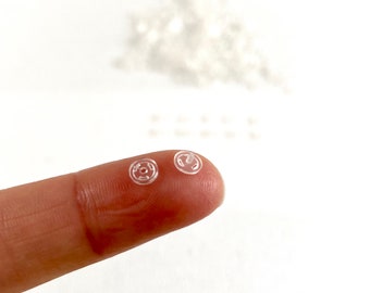 Clear snap buttons 4mm Super Tiny Snap Fastener Doll snaps fasteners for doll clothes Sew on Clear UK seller