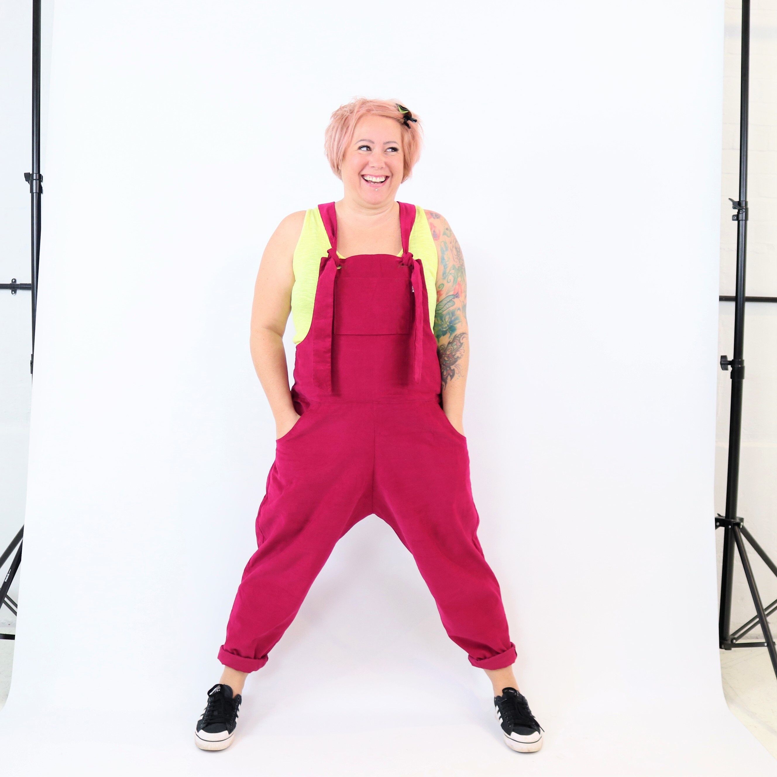 Womens pink Overalls pink dungarees Jumpsuit Romper Cotton Etsy