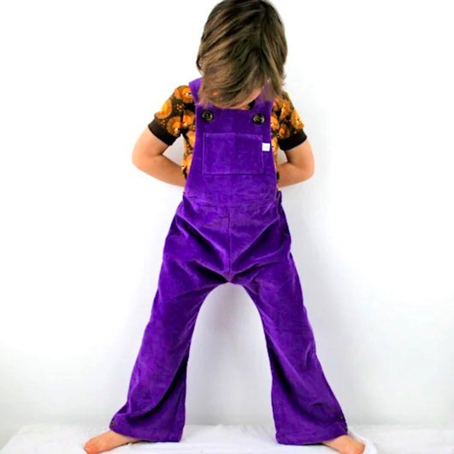 Purple Childrens overalls Kids dungarees romper Cotton Etsy