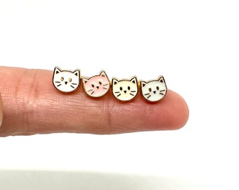 Cat buttons for making dolls clothes 7mm pastel shank metal buttons BJD doll clothes DIY