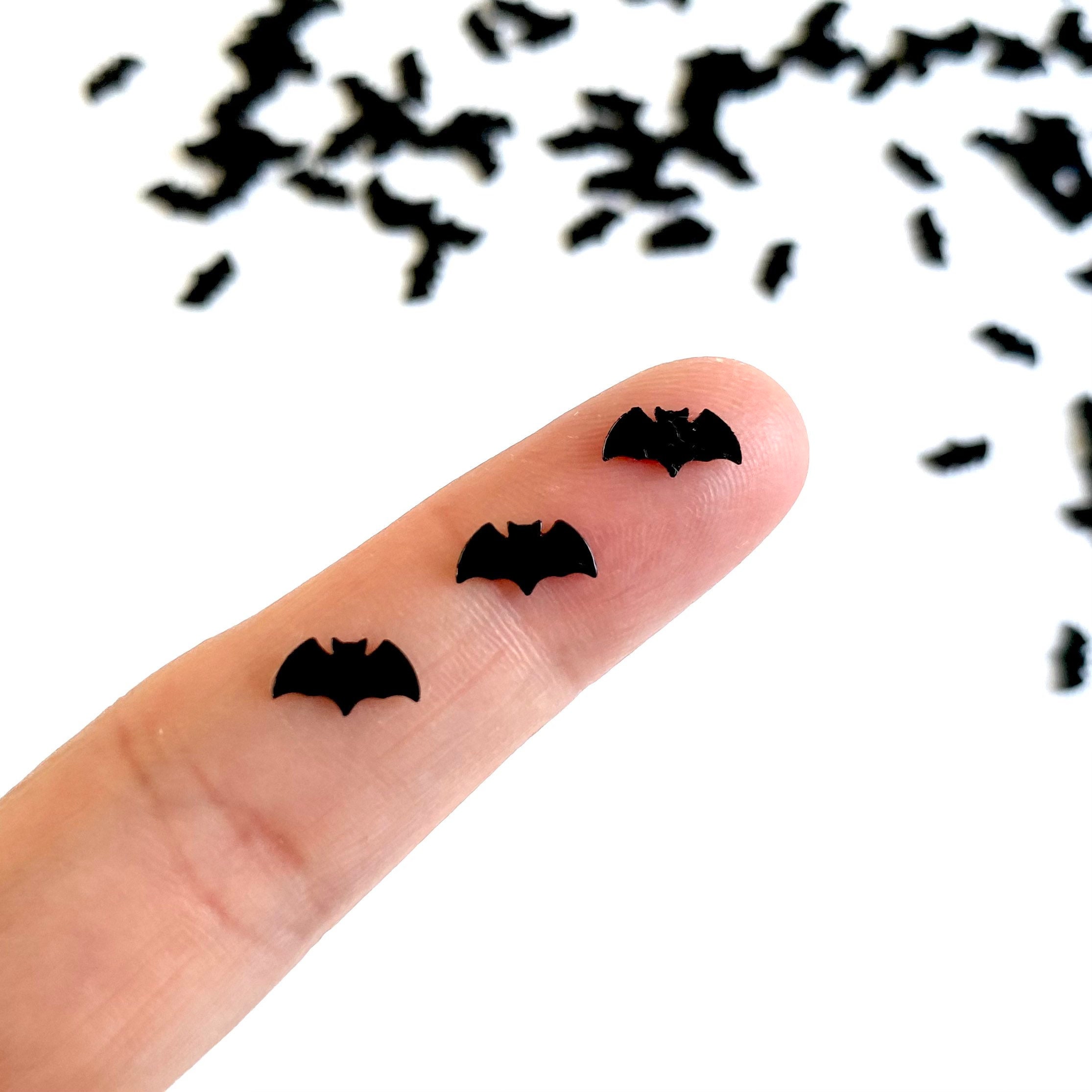Bat Sequins Black PVC Mini Bats for Halloween Nail Art Etsy