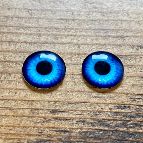 Doll Eye chips Bright blue 14mm thin Glass BJD Doll making