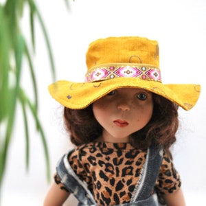 Dolls sun hat sewing pattern doll hat instant  DIGITAL download BJD doll PDF sunhat floppy fedora Panama hats Zwergnase junior