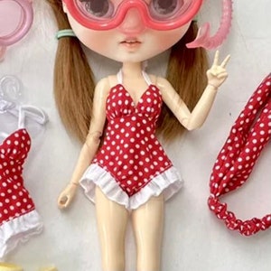 Doll swimming outfit Doll swimsuit beach accessory OB24 OB22 Licca doll swimming suit BJD dolls 1/6 scale outfit