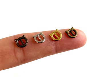 Cat buckles 6.5mm (4mm inner) Miniature Doll shoe tiny buckles mini doll overall buckles tri glide slider