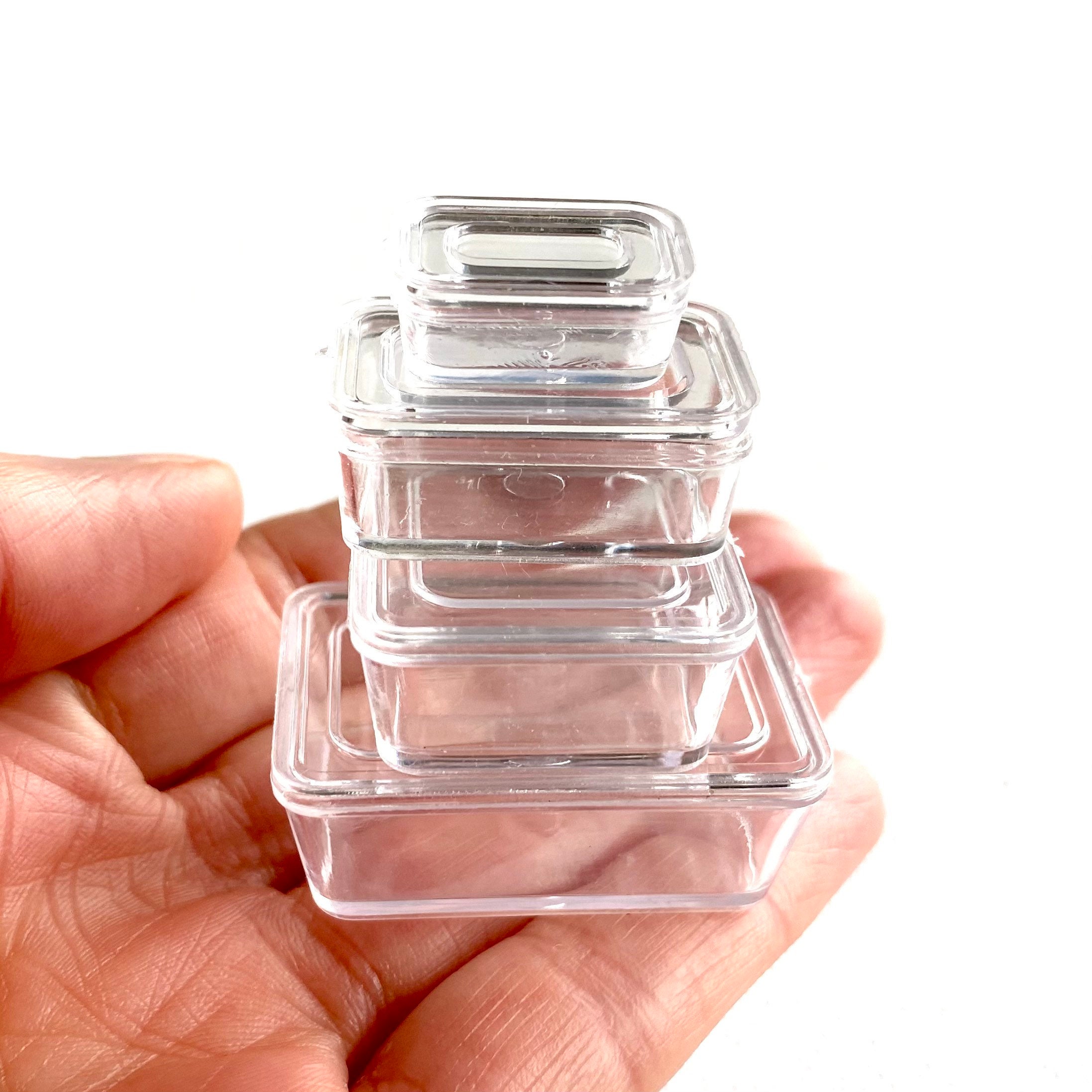 Miniature Storage Containers 4 Clear Plastic Mini Storage Etsy