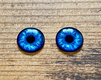 Doll Eye chips Dark blue 14mm thin Glass DIY Dolls eyes