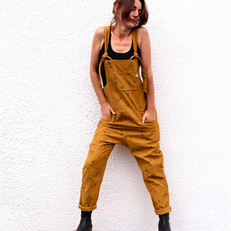 Womens Overalls size 68 XS mustard yellow dungarees Ready Etsy