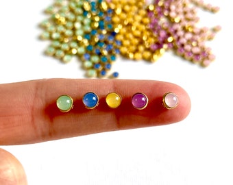 Tiny buttons for  Doll clothes Faux pearl 4mm shank buttons Gold metal Sorbet matt colours for sewing doll clothes