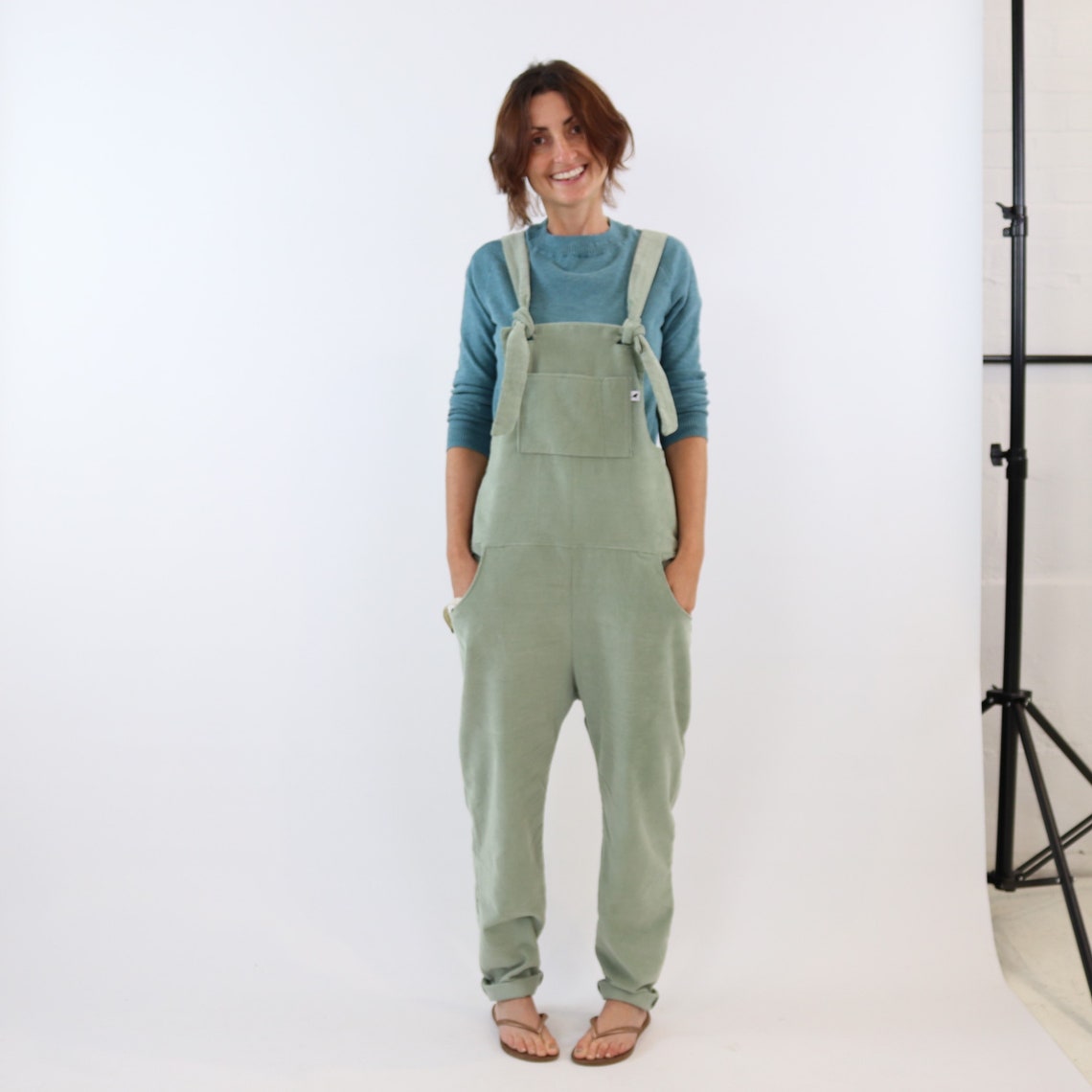 Green Dungarees Womens overalls light Green Jumpsuit Romper Etsy