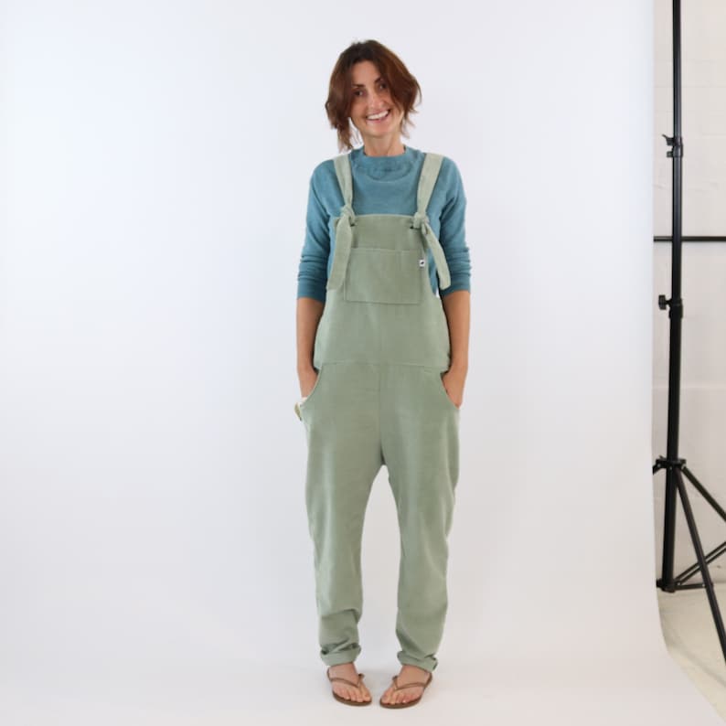 Green Dungarees Womens overalls light Green Jumpsuit Romper Etsy