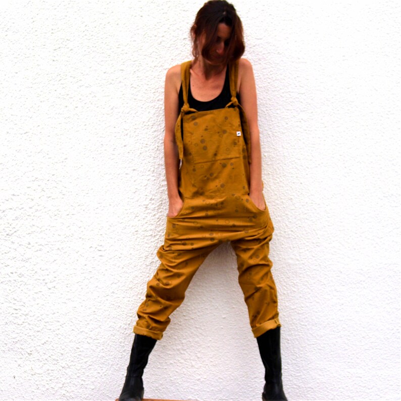 Womens Overalls size 68 XS mustard yellow dungarees Ready Etsy