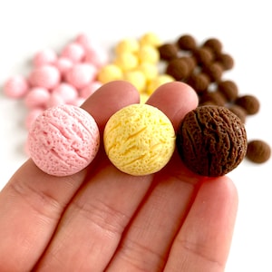 Resin Ice cream scoops Half round flat back  18m x 10mm Sweet cabochons cute Kawaii sweets
